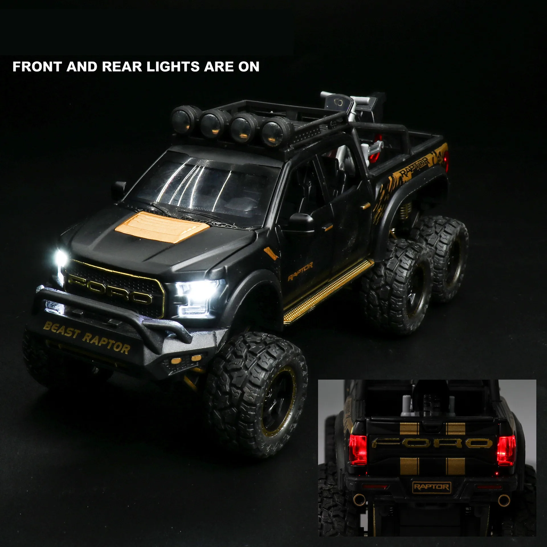 Горячая Распродажа 1:28 Новинка Ford F150 Raptor модель сплава, литье под давлением звук и светильник обратно к модели автомобиля, Изысканные Подарки