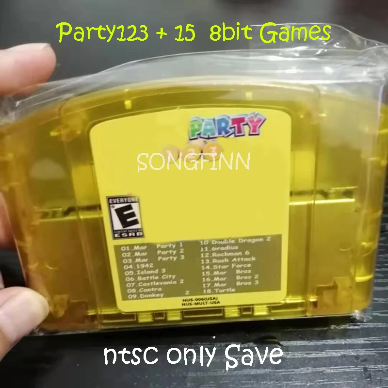 

Super 18 in 1 Party 123 + 15 8 bit Game for 64 bit Video Game Console US NTSC Version