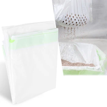 

7PCS Plastic Cat Litter Filter Bag Hiding Drawstring Large Hole No Block Cleaning Tool Avoid Shovel Shit Cat Litter Filter Bag