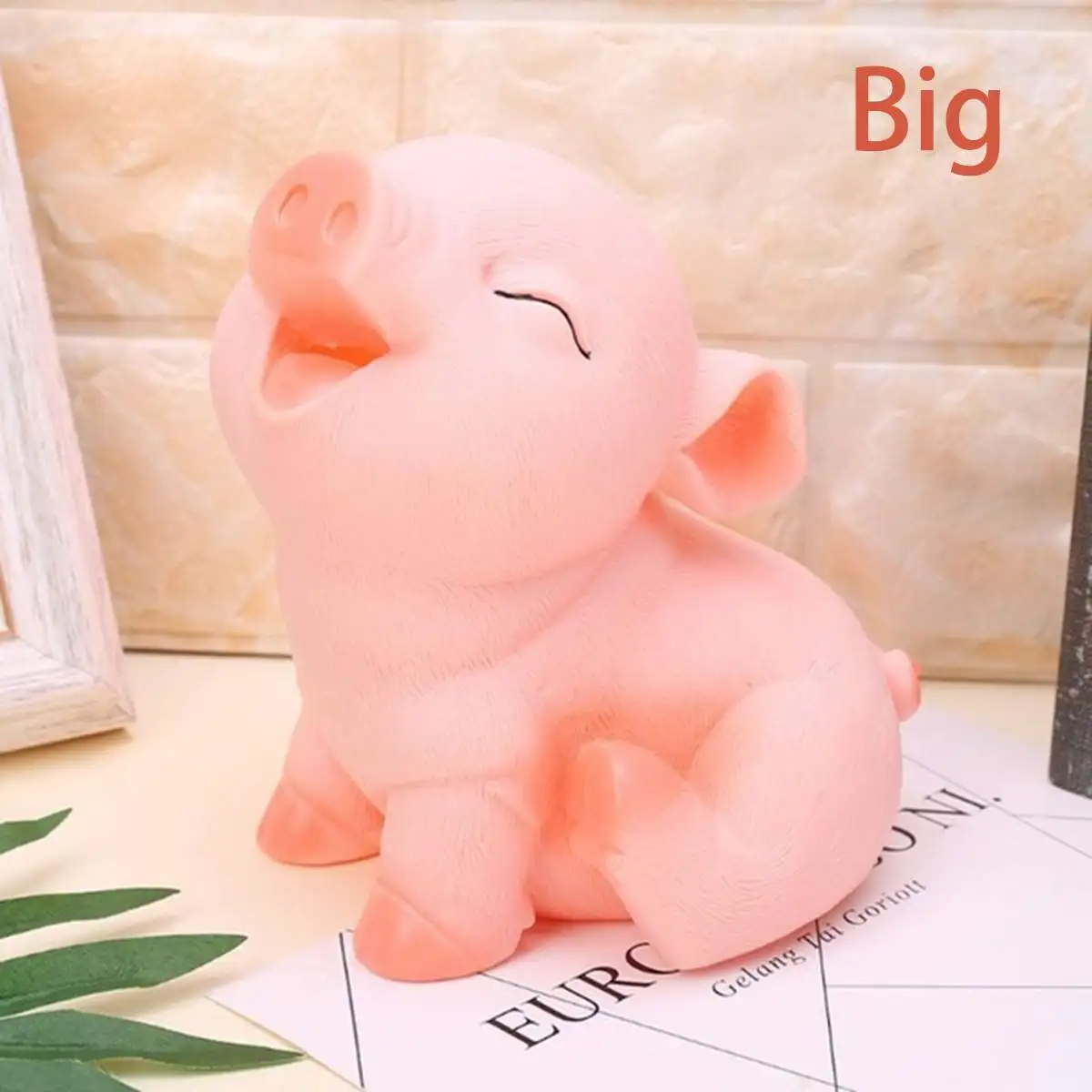 Closed Eye Pig Large Симпатичная коробка для денег со Свинкой, копилка, мультяшная свинья в форме копилки, коробка для монет, креативная свинья, копилка для денег, 21x16,5 см/15x13 см - Цвет: Closed Eye Pig Large