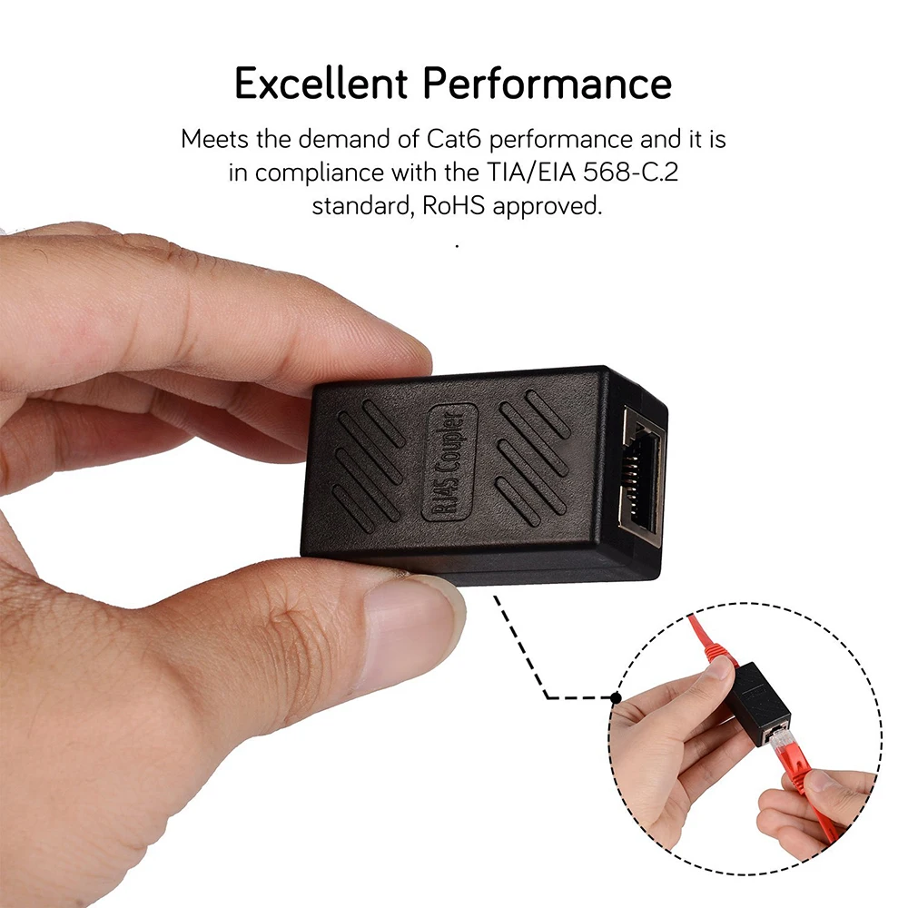 RJ45 커넥터 인라인 LAN 플러그 Cat5 Cat5e Cat6e Cat7 어댑터 암-암용 이더넷 케이블 연장 어댑터