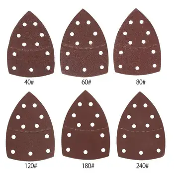 

30pcs 152mm Sanding Sheets Pads Mouse Triangle Discs 40/60/80 120/180/240 Grits For Fine And Streak-free Sanding