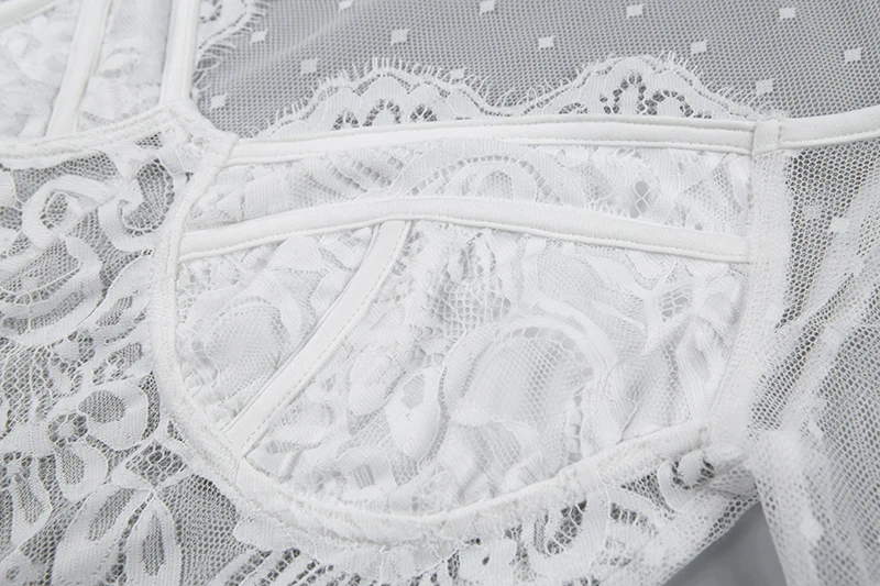 White Lace Bodysuit Sexy One Piece See Through Mesh Jumpsuit Sheer Long Sleeve Body Suits Overalls for Women Outfits 2019 Hot (4)