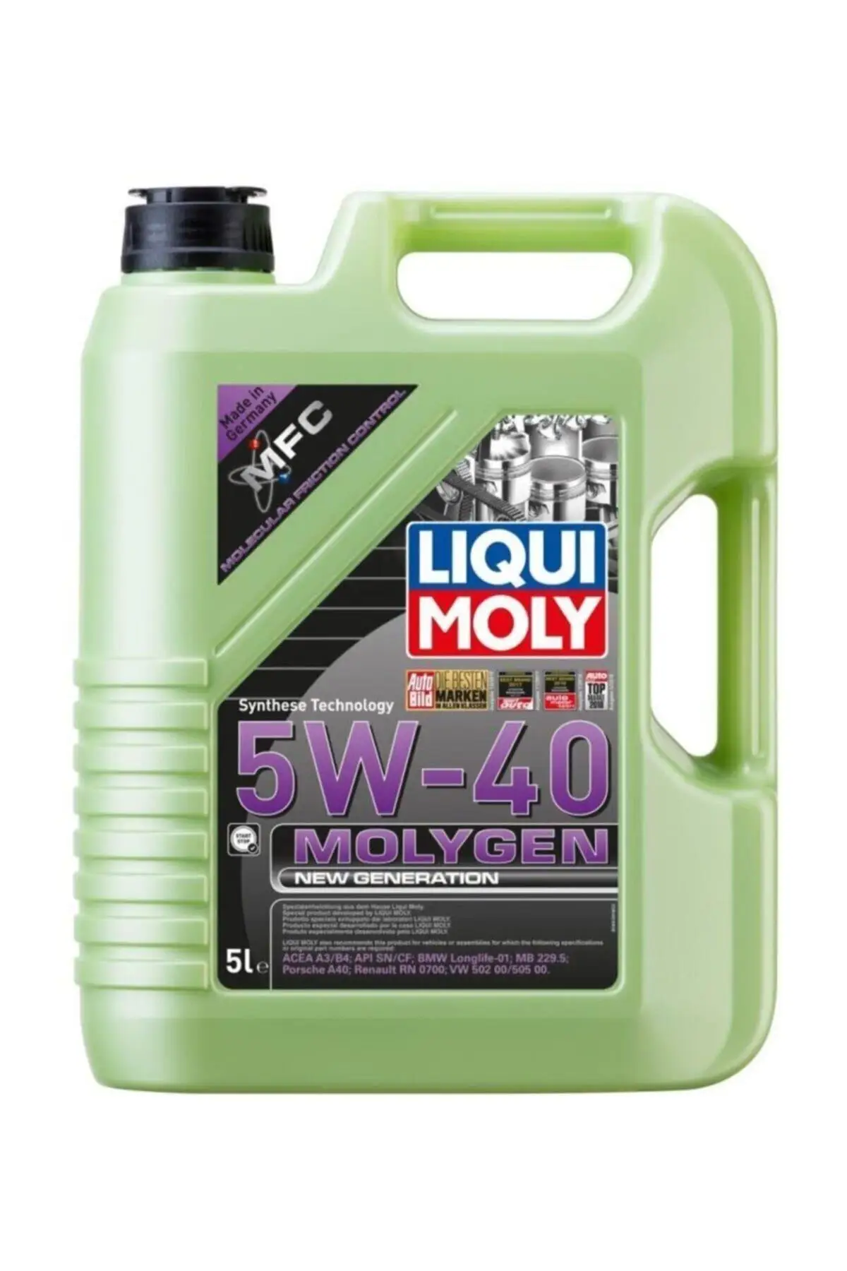 Molygen Nuova Generazione 5W-40-5 Litri (8536), Olio Per Auto, Olio Per Motori