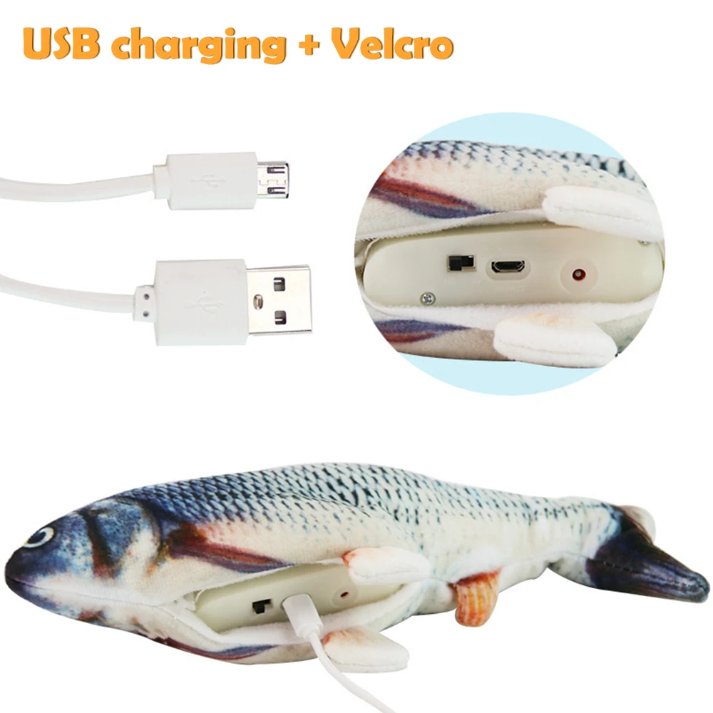 Кошка игрушка для кошки электрическая свисающая рыба USB зарядка плюшевая