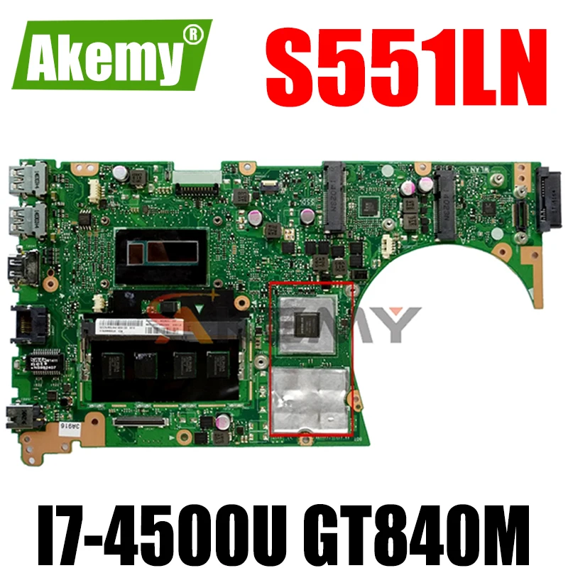 S551LN для ASUS S551LB S551LA Vivobook материнская плата ноутбука I7-4500U GT840M 4G RAM REV2.2 тестовая