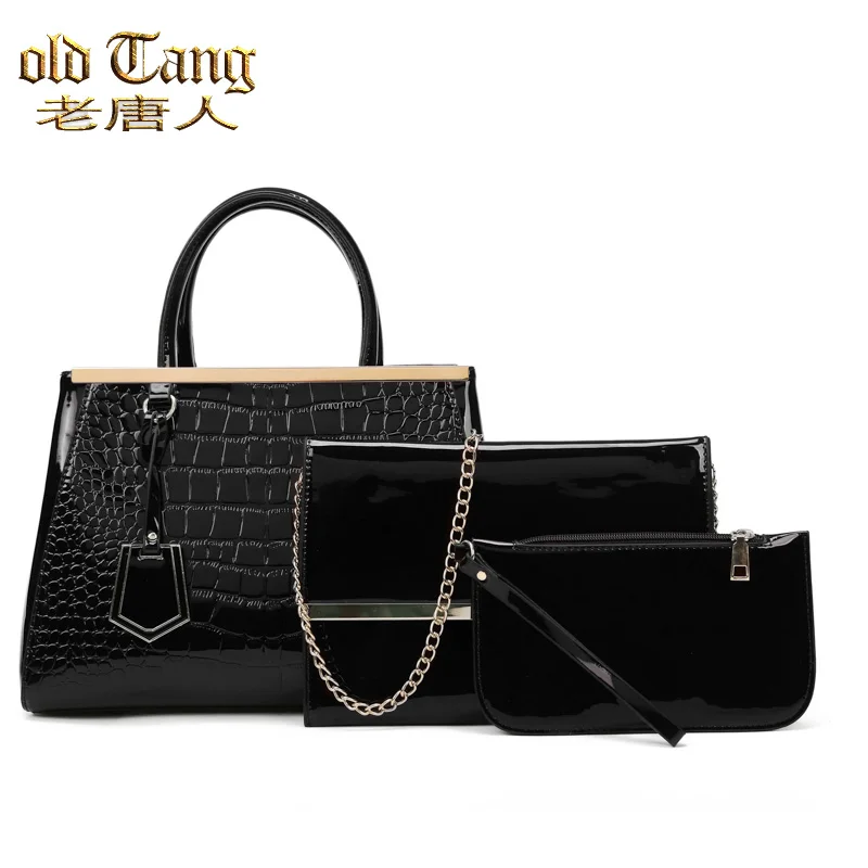 Старый в китайском стиле модные туфли с узором крокодиловая кожа 3 1 сумки шопперы для женщин 2020 Новинка