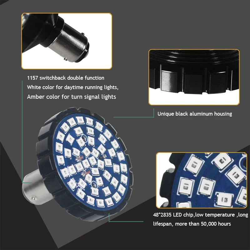 GTinthebox 2 шт No Hyper Flash 1156 48-SMD красный светодиодный задний указатель поворота панель огни пожарное кольцо комплект для Harley Davidson задние фонари