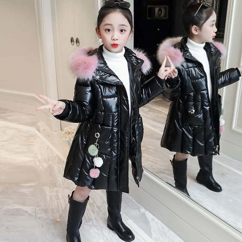 

pearlite layer Jackets 2020 new Children Winter baby girl Clothes Warm Hooded clothing long down Coat For Kids Outerwear parka