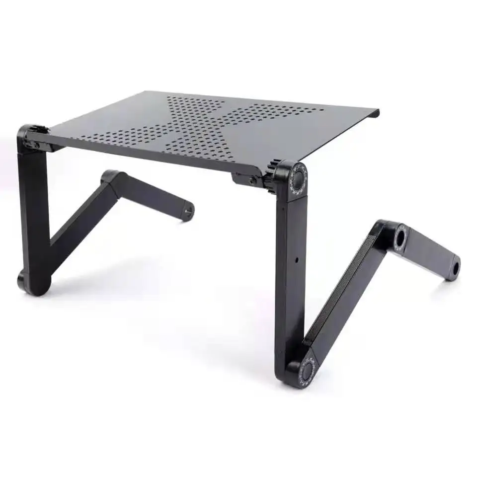 Регулируемый алюминиевый стол для ноутбука, эргономичный портативный поднос для ТВ-кровати, подставка для ПК, настольная подставка для ноутбука, настольная подставка с ковриком для мыши