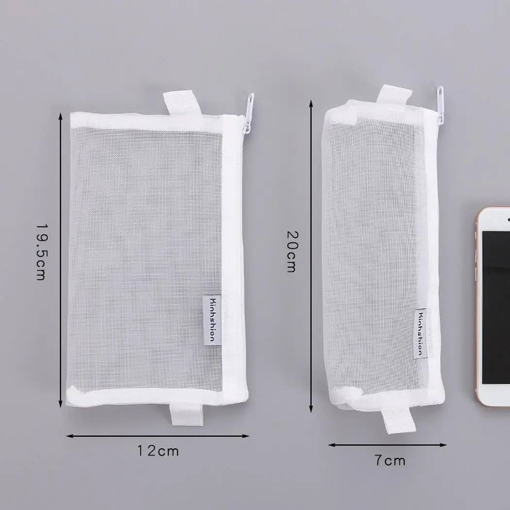 Transparent Pencil Bag Portable Student Testing File Pouch School Stationery Supplies Storage Pack Zipper Unisex Pencils Case