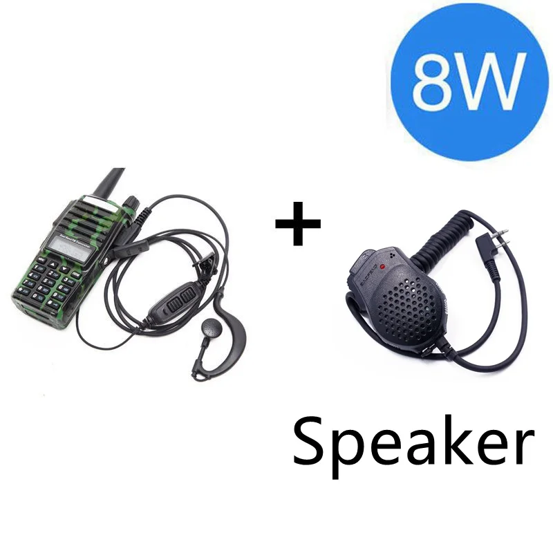camo speaker Baofeng UV-82 Plus 8 Вт 10 км Большая дальность мощная портативная рация CB vhf/uhf двухстороннее радио Amador 8 Вт UV82 Plus - Цвет: camo speaker