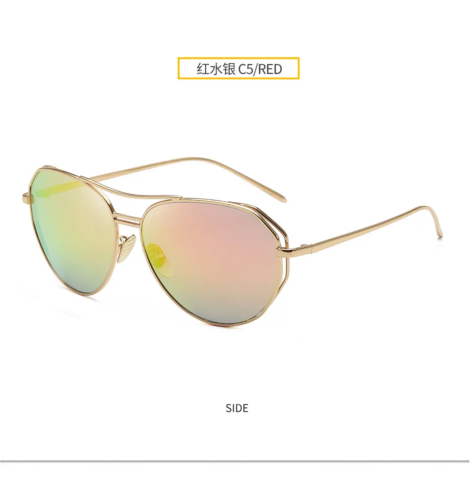 Новые полые металлические ноги солнцезащитные очки для мужчин и женщин ослепительный цвет пленки солнцезащитные очки 1797 - Цвет линз: Красный