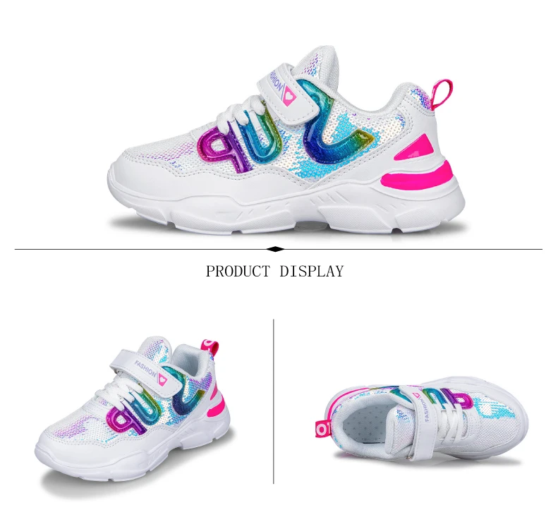 PINSEN 2019 Autumn children's sneakers Girls Shoes Kids Sport Shoes Shining Fashion Casual Child Shoes For Girl chaussure enfant (7)