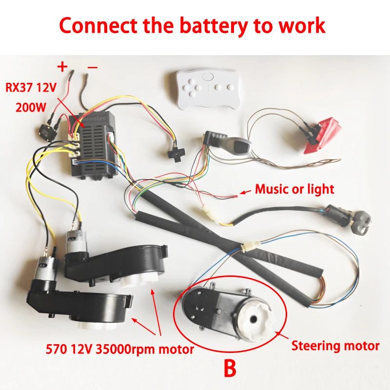 Ny mening Evakuering Sovesal 12 24v Children's Electric Car Diy Accessories Wiring Harness And  Gearbox,self-made Ride On Toys Electric Car Full Set Of Parts - Parts &  Accs - AliExpress