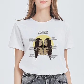 

Lucky Gemini Lady's Top Size Loose Avant-garde Casual Spring and Summer T-shirt O-Neck Cotton T-shirt ropa mujer