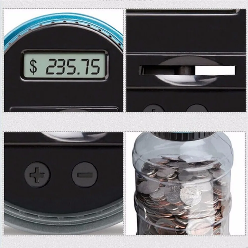 Портативный электронный цифровой счетчик монет с ЖК дисплеем коробка для - Фото №1