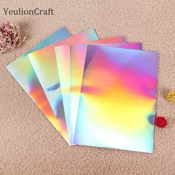 

Chzimade 10Pcs/lot A4 Inkjet Print Printing Paper Hologram Sliver Color Adhesive Paper Sticker Crafts