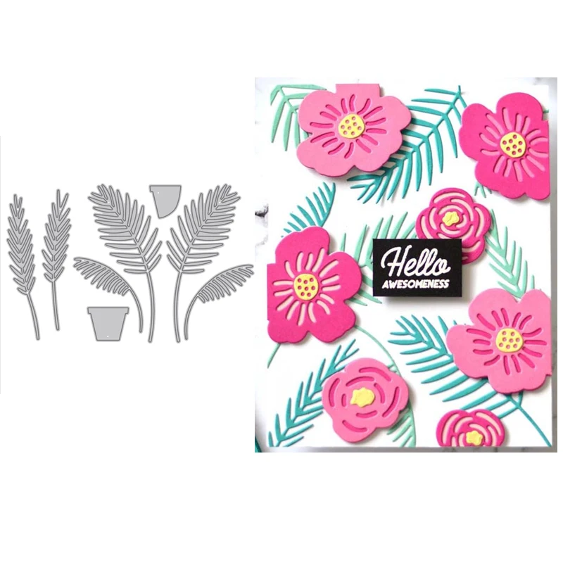

Good-looking Parlor Palm Plant Metal Cutting Dies Stencil For Scrapbooking Embossing DIY Paper Card Album Handcraft