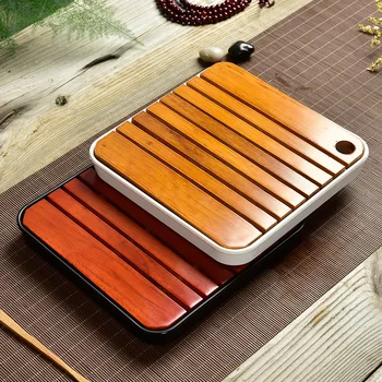 

Japanese style creative simple personality solid wood dry soak tray water storage type small tea tray tea set accessoriesLB92202
