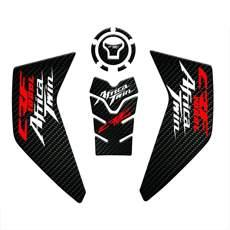 

1 SET Fiber texture Motorcycle Fuel Tank Pad Cap Decals Gas Cap Sticker For For Honda CRF1000L Africa Twin 2016-2019 2018 2017