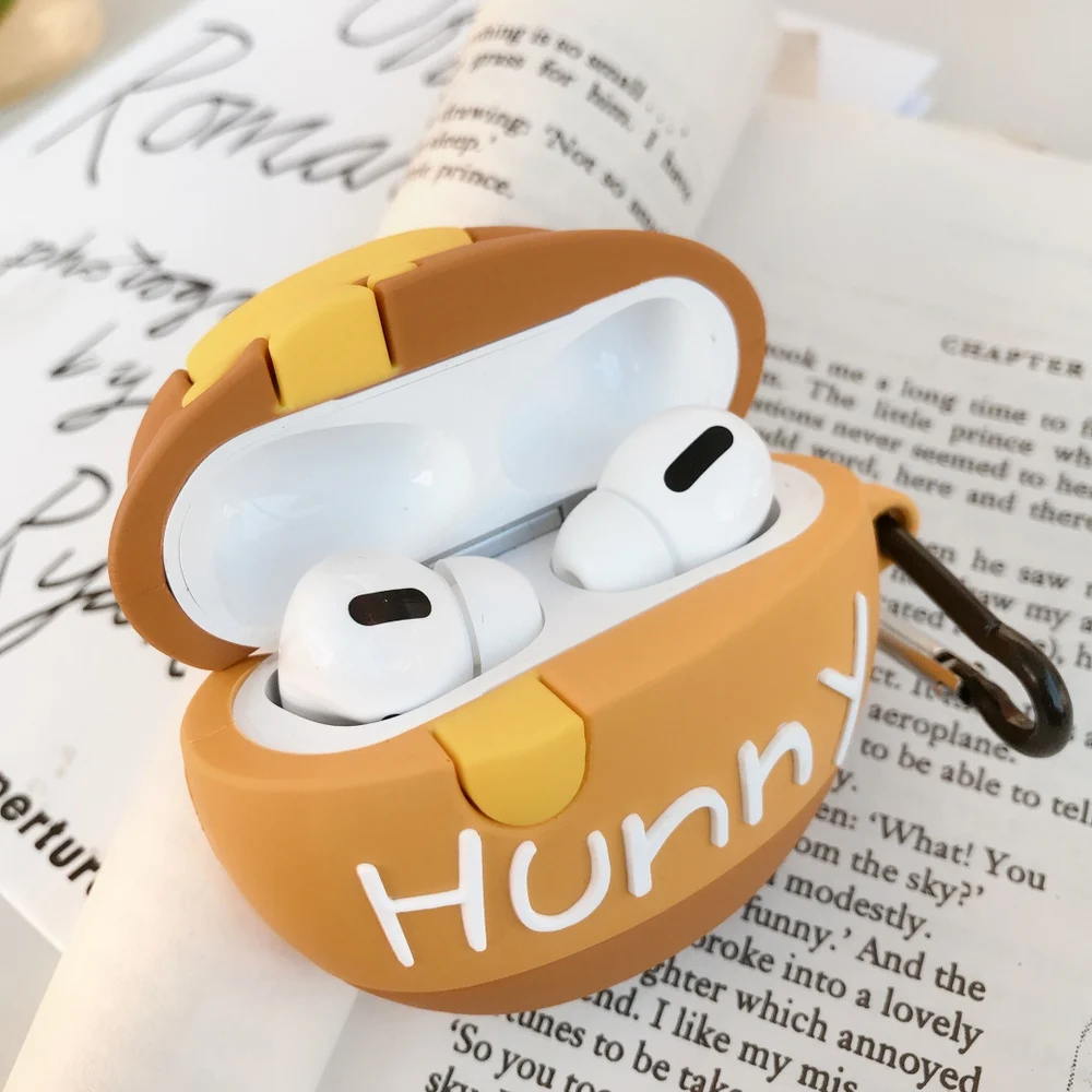 Для airpods pro bluetooth Гарнитура 3D honey sugar pot беспроводной чехол для наушников для airPods 1 2 3 Мягкий силиконовый чехол с крючком