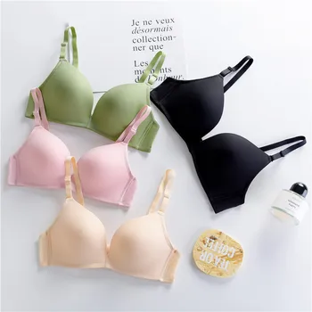 

Summer 2020 Striped Bra Female Sexy No Trace No Steel Ring Gathering Adjustable Thin Section Comfortable Soft