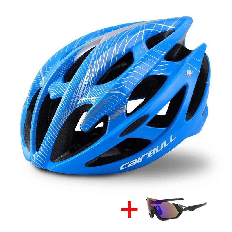 Blue TRAIL DH MTB велосипедный шлем с солнцезащитными очками ультралегкий гоночный велосипедный шлем для мужчин и женщин в форме шоссейного велосипеда горный велосипед шлем - Цвет: Blue