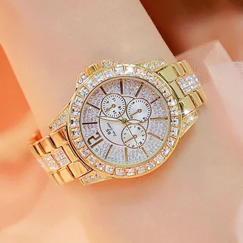 

Luxury Gold Watches For Women Crystal Diamond Watch Bling Ladies Quartz Wristwatch Stainless Steel Female Clock reloj mujer 2020