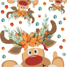 Веселый Рождественский фон, наклейка на стену, окно, домашний декор, декорация, фон, Рождество, Год, наклейка на стену