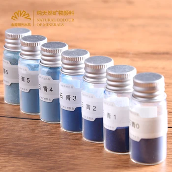 

Natural Mineral Pigment Azurite 0-6 Number 10ml Bottled Chinese Painting lapis lazuli powder blue color art supplies