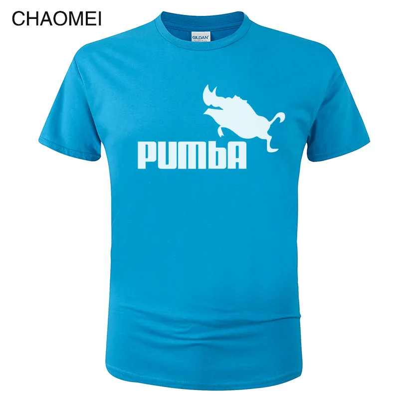 Хлопковая забавная футболка, милые футболки, Homme Pumba, футболка для мужчин и женщин, топы с короткими рукавами, крутая летняя модная футболка с принтом, C91 - Цвет: 20
