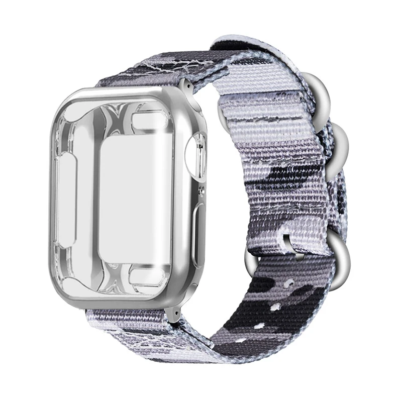 Нейлоновый спортивный ремешок+ чехол для apple watch 5, 4, 3, 2, 1 серия 42 мм, 44 мм, ремешок для Iwatch 38 мм, 40 мм, чехол для наручного браслета, аксессуары - Цвет ремешка: Ocean