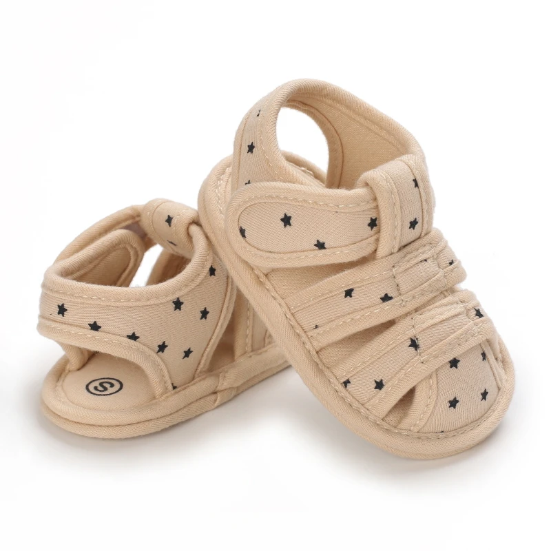 2021 NEW 0-18Months Kids Newborn Baby Boys Fashion Summer Soft Crib Shoes First Walker Anti Slip Sandals Shoes Soft Sole