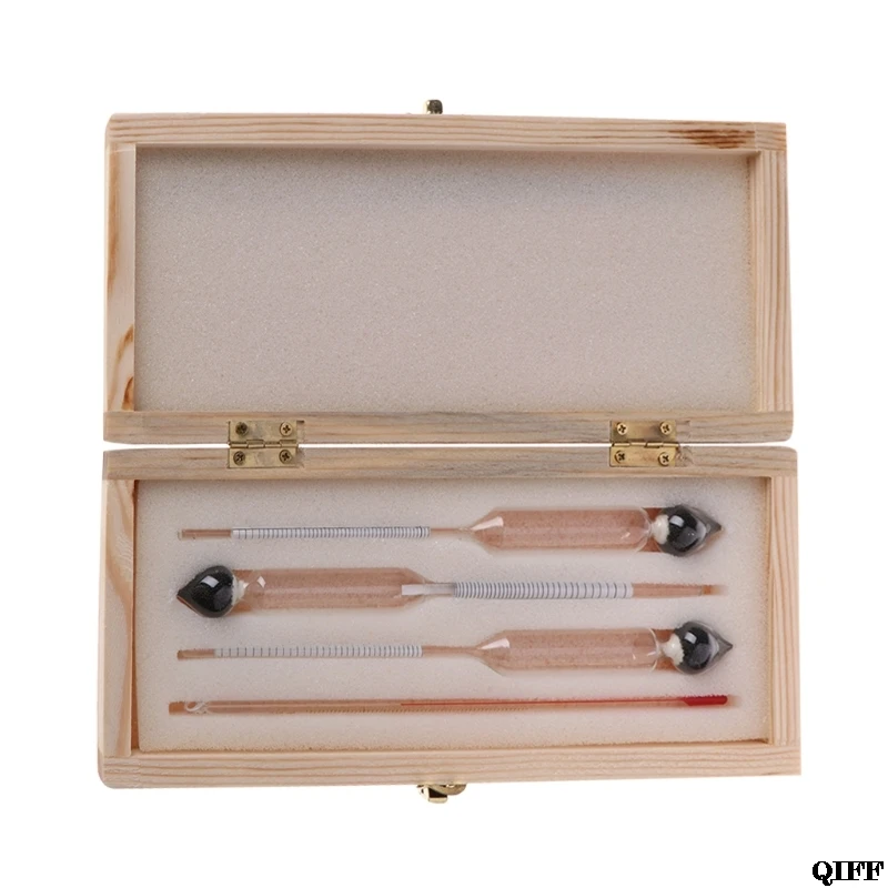 

3 Pcs 0-100% Hydrometer Alcoholmeter Tester Set Alcohol Concentration Meter + Thermometer