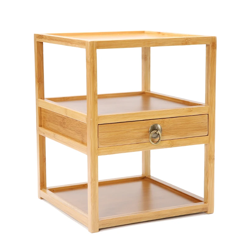 bamboo Puɾr tea cake storage cabinet teapot shelf ceremony decoration |