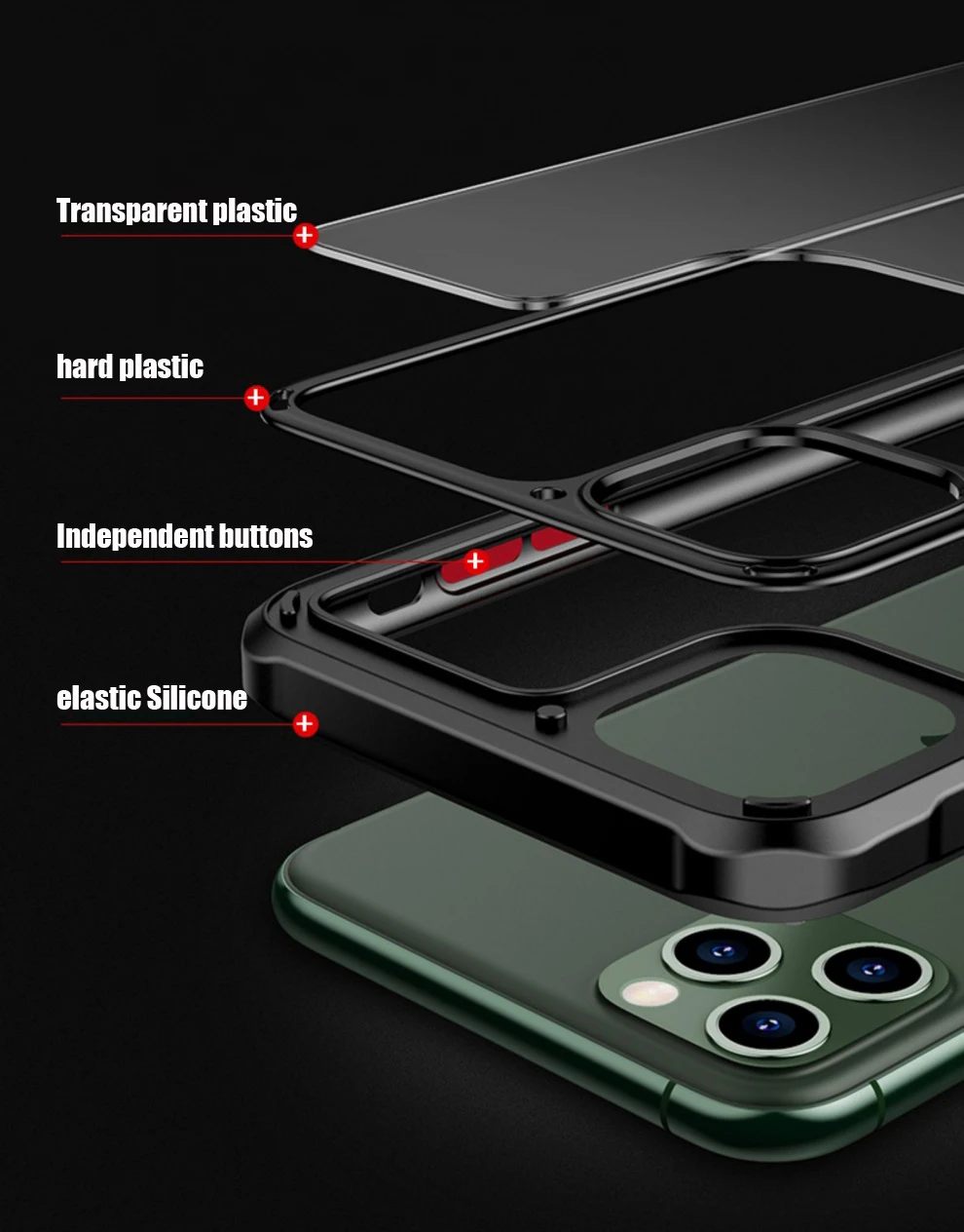 Прозрачный чехол для iPhone 11 Pro Max 11Pro, полностью защитный противоударный чехол на заднюю панель iPhone11 11 11Pro Max простой чехол