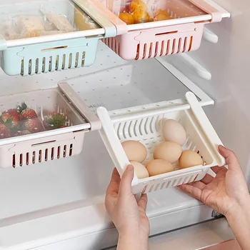 

Retractable Drawer Type Refrigerator Container Box Food Fruit Organizer Basket Fridge Storage Bins P666