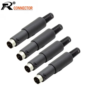 

10pcs/lot 5 Pin MINI DIN Male Plug Cable Connector W/ Plastic Handle Mini DIN Plug 5 Poles Wire Converter for Keyboard/Mouse DIY