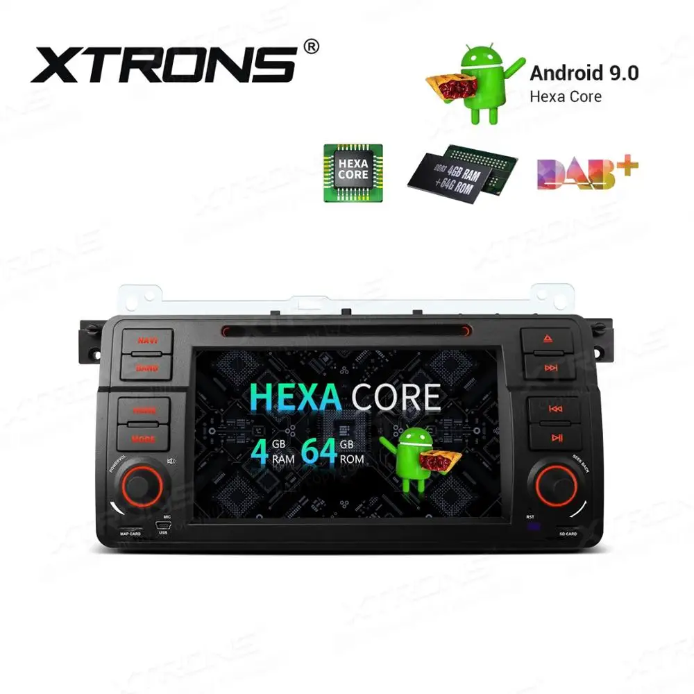 Excellent 7" Android 9.0 OS Car DVD Multimedia GPS Radio for BMW E46 1998-2006 & E46 M3 2000-2006 with Car Battery Voltage Display Support 4