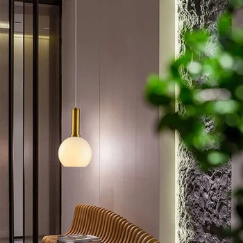 

Modern Design Glass Led Pendant Lights American Bedroom Meal Bar Hanging Lamp Cafe Loft Living Room Aisle Decor Light Fixtures