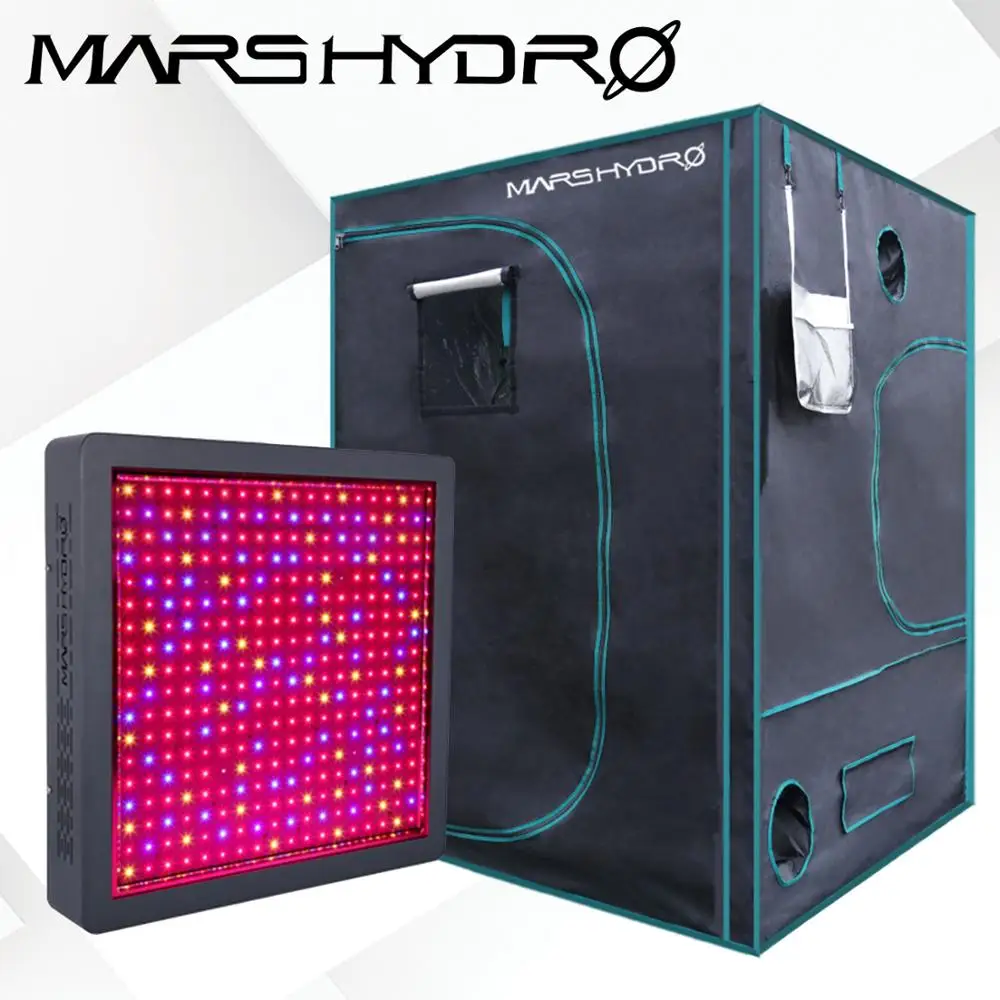 Mars Hydro 1600 Вт Светодиодный светильник для выращивания + 1680D 150x150x200 см тент