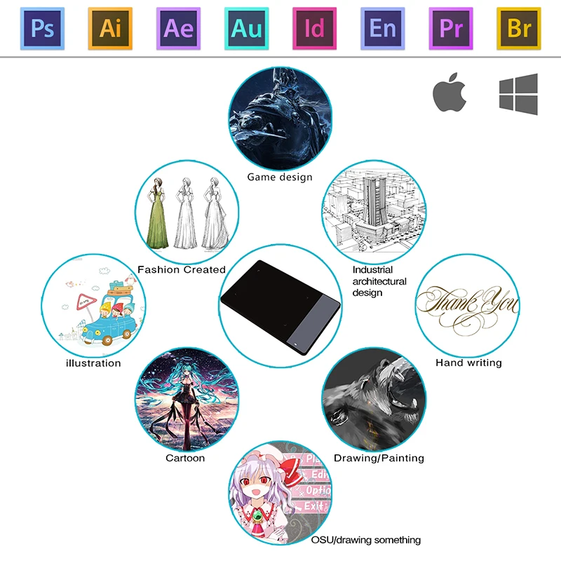huion gráficos desenho tablet perfeito para osu jogo digital caneta assinatura almofada polegadas com caneta nibs mesa digitalizadora kit desenho profissional