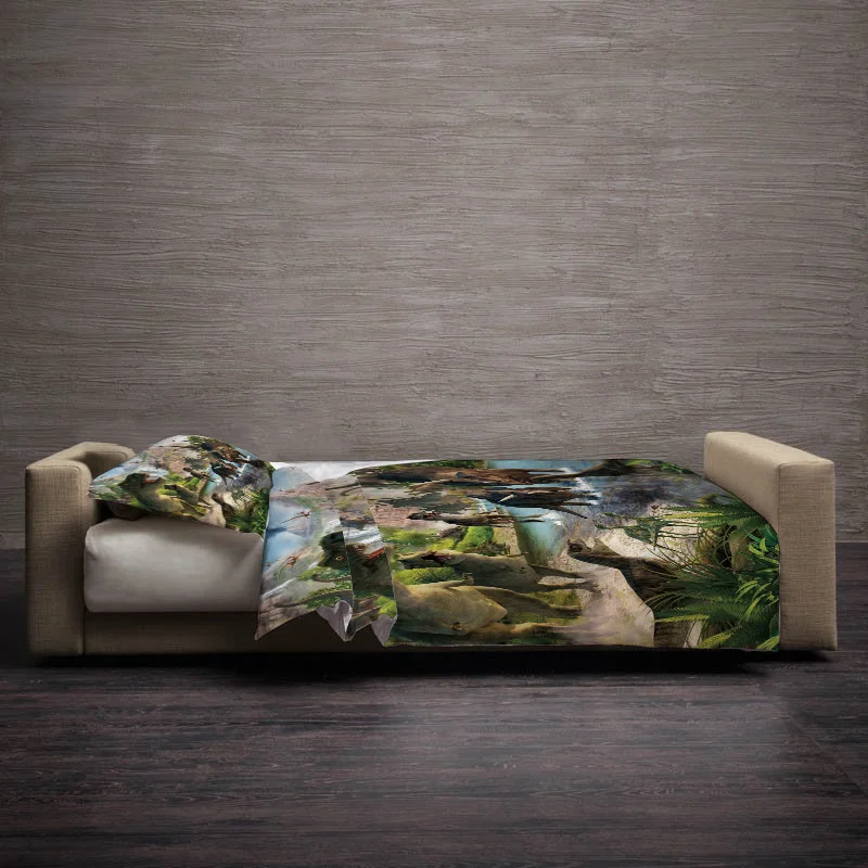 3D и динозавром из мультфильма Пододеяльник подушка чехол Стёганое одеяло крышка постельное белье набор постельных принадлежностей для односпальной кровати для кровати