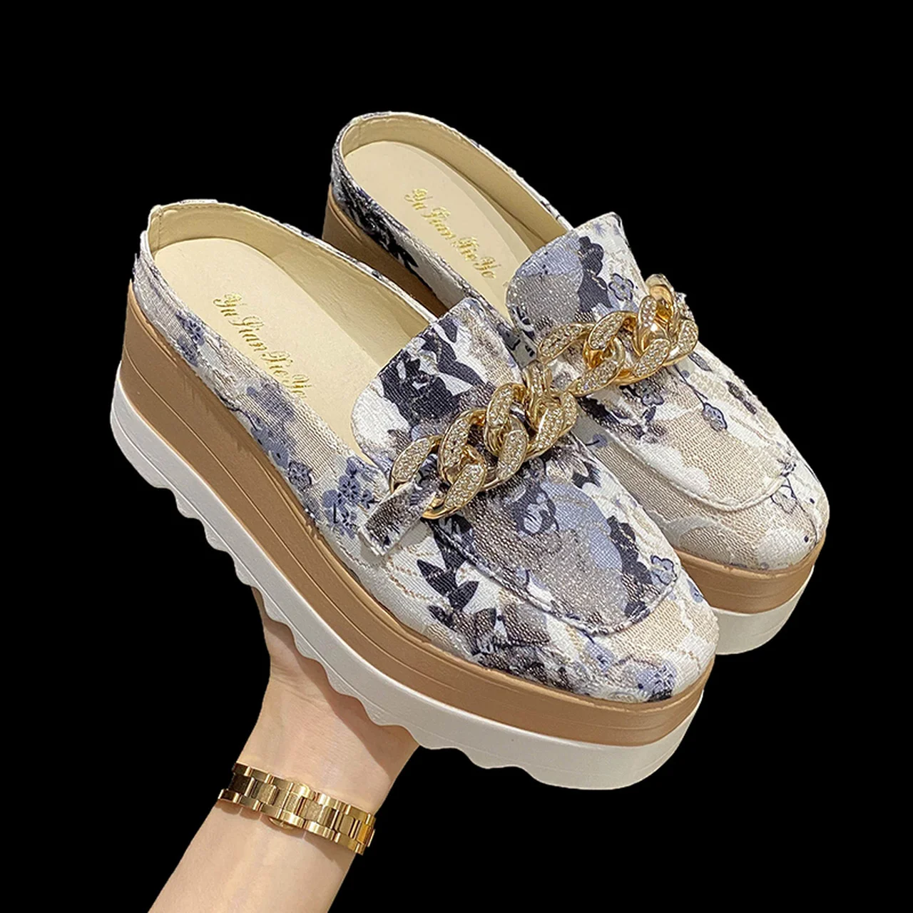 Women's Slippers Thick-soled Single Shoes Vulcanized Autumn Fashion 2021Zapatillas Mujer | Обувь