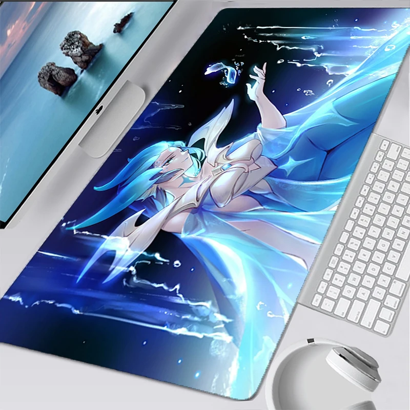 Kawaii Mouse Pad Gaming Accessories Mousepad Gamer XXL Computer Varmilo Keyboard Genshin Impact League of Legends LOL Desk Mat