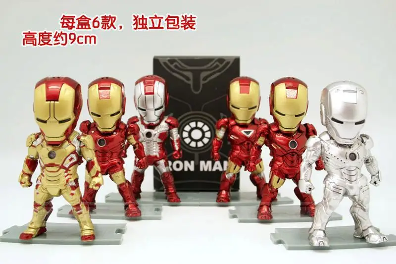 

Yaya Anime Iron Man Ironman1-9 Generation Iron Man 6-Set Luminescent Capsule Toy Garage Kit