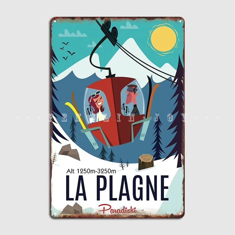 

Плакат La Plagne, металлический плакат для кинотеатра, гаража, гостиной, индивидуальный фотографический плакат