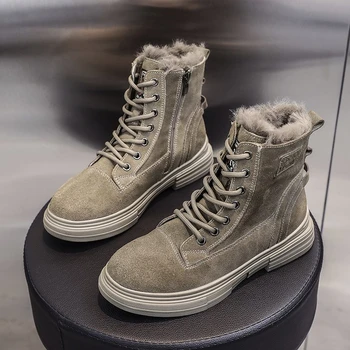 

Women Chunky Ankle Boots 2020 Winter Brand Ladies Fashion Padded Boots Platform Woman Plush Shoes Keep Warm High Top Sneakers