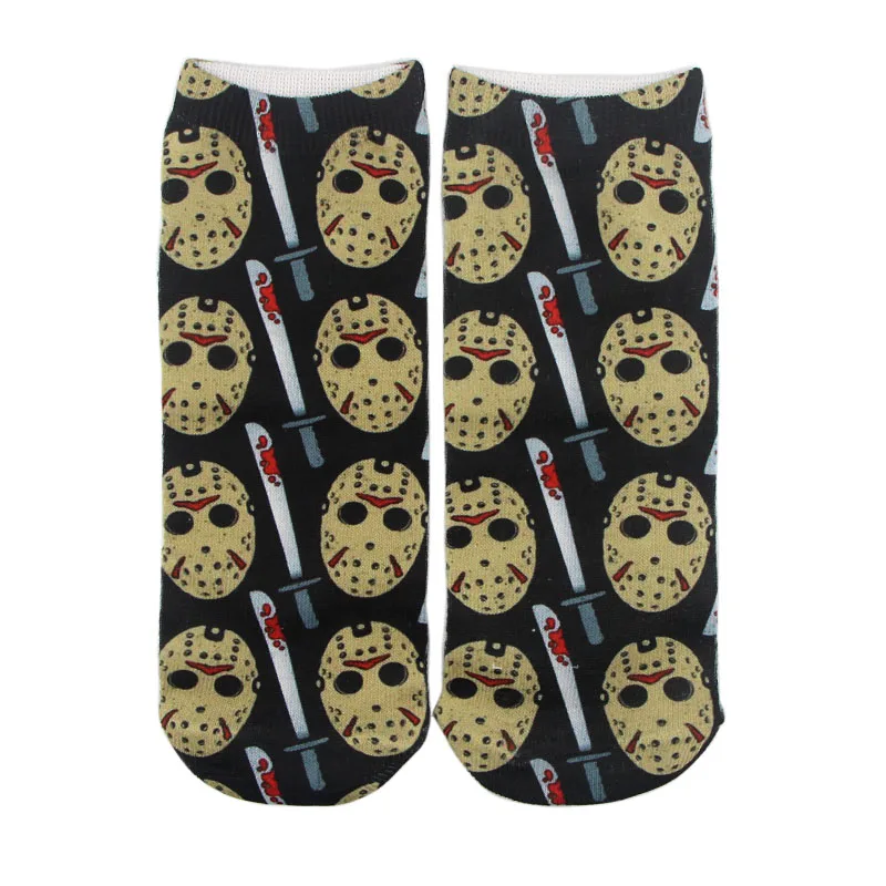 1 пара, Носки Friday the 13th Stephen King's It, красивые носки для скейтборда с художественной росписью, хлопковые носки, модные носки с рисунками - Цвет: 1